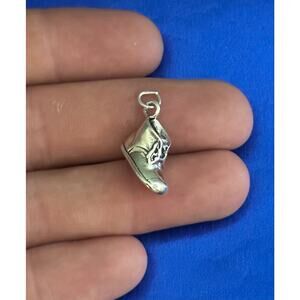 Sterling Silver 3D Oxidized Baby Shoe Charm